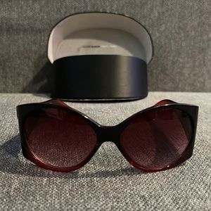 Oliver Peoples Maroon Vanadis Si Like Wrap Sunglasses